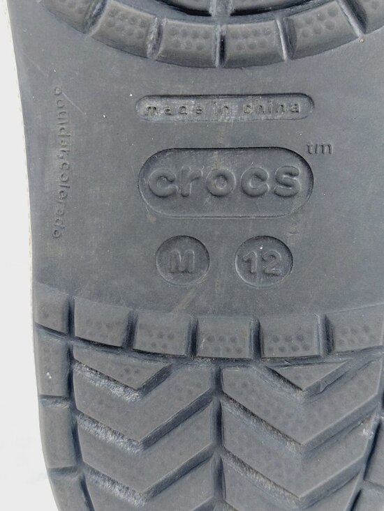 Crocs Men\'s Black White Crocband II Slip-On Casual Clogs Size US 12 main image 4